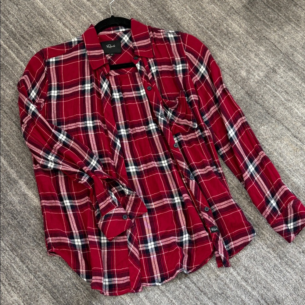 Red Plaid Button-Up Shirt by Rails the softest and the cutest fitting